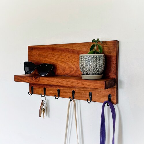 Minimalist Key Holder Wall Shelf Entryway Hook Organizer Etsy