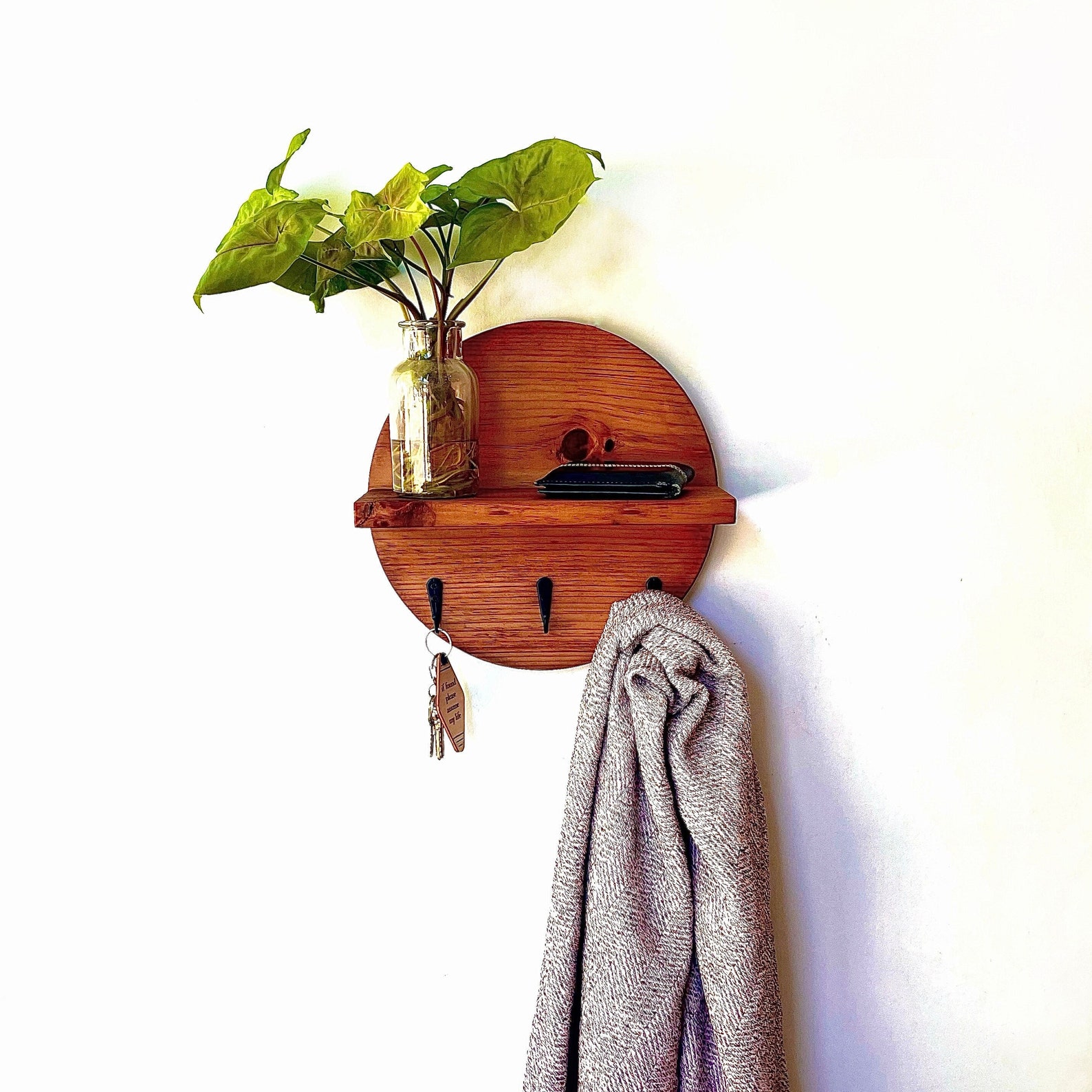 Circle Key Holder Wall Shelf Minimalist Entryway Hook - Etsy
