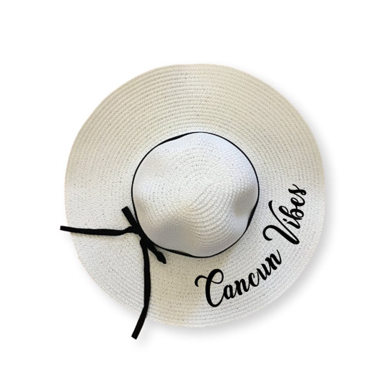 Beach Bride Hat Floppy Sun Hat bride Floppy Beach Hat Bride Hat Cancun Vibes beach hat HIGH QUALITY Custom Personalized Floppy Mrs