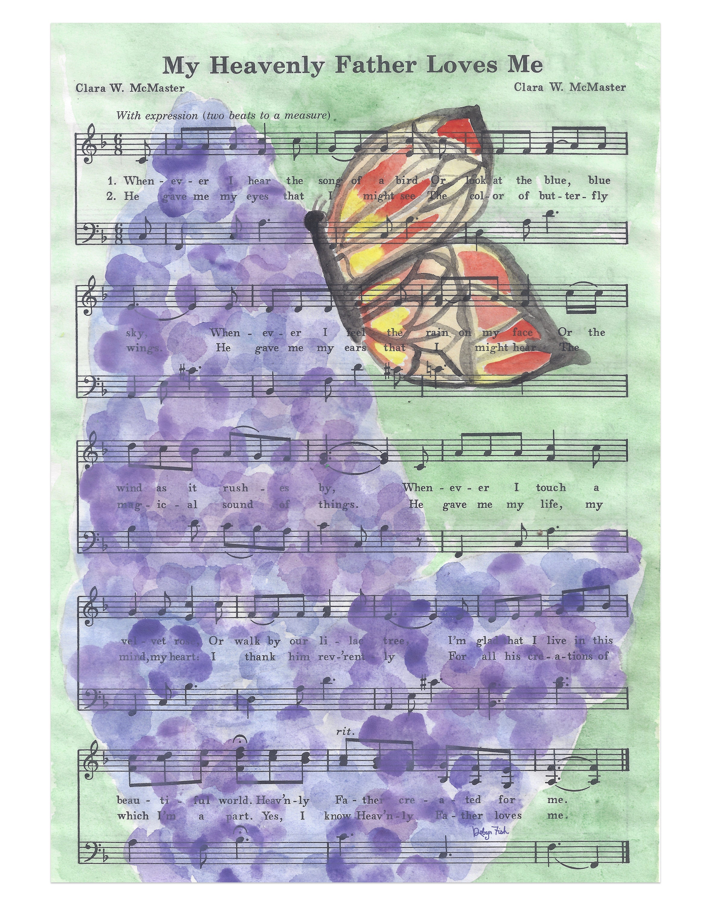 Printable My Heavenly Father Loves Me -primary Song- LDS Hymn- Baptism ...