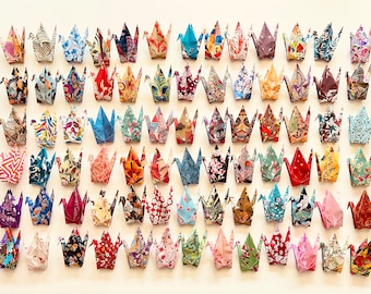 Last day Sale Till May 10th!  100 large /medium/small Multipatterned Japanese Origami Crane Paper craft Christmas tree decoration