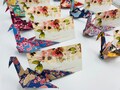 Set of 25  Japanese origami cranes card holder 80 patters or solid color or vintage series