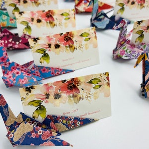 Set of 25  Japanese origami cranes card holder 80 patters or solid color or vintage series