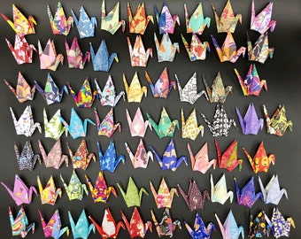 500 Multipatterned Small Japanese Origami Crane paper folded Crane