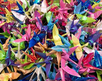 100 metallic shiny 10 colors origami Crane small and medium size