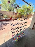 Strings of Large multiple patterns Japanese origami cranes