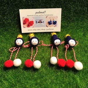 Gugutsa little brother Martisor , color blue , Baba Marta , martenika , martenitsa, баба марта, мартеница , мартеника , handmade by gudimaO