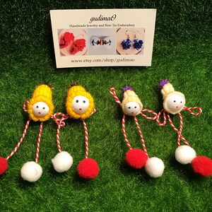 Gugutsa little brother Martisor , color yellow , Baba Marta , martenika , martenitsa, баба марта, мартеница , мартеника , handmade by gudima