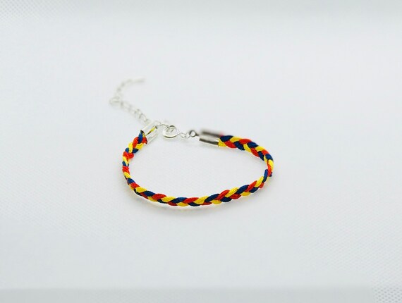 Handmade Tricolor Flag Bracelet, Romania Moldova, Kids Adult Size