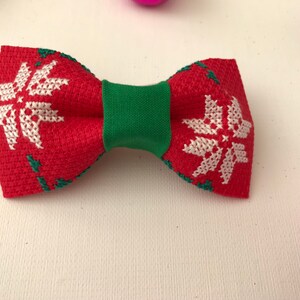 Red Bow tie for Christmas, New Year. Handmade embroidery by gudimaO  unique and traditional embroidered. Keep the tradition with us.