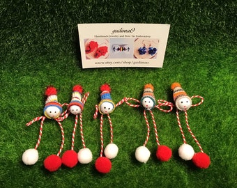 Gugutsa little brother Martisor , Baba Marta , martenika , martenitsa, баба марта, мартеница , мартеника , handmade by gudimaO made in usa
