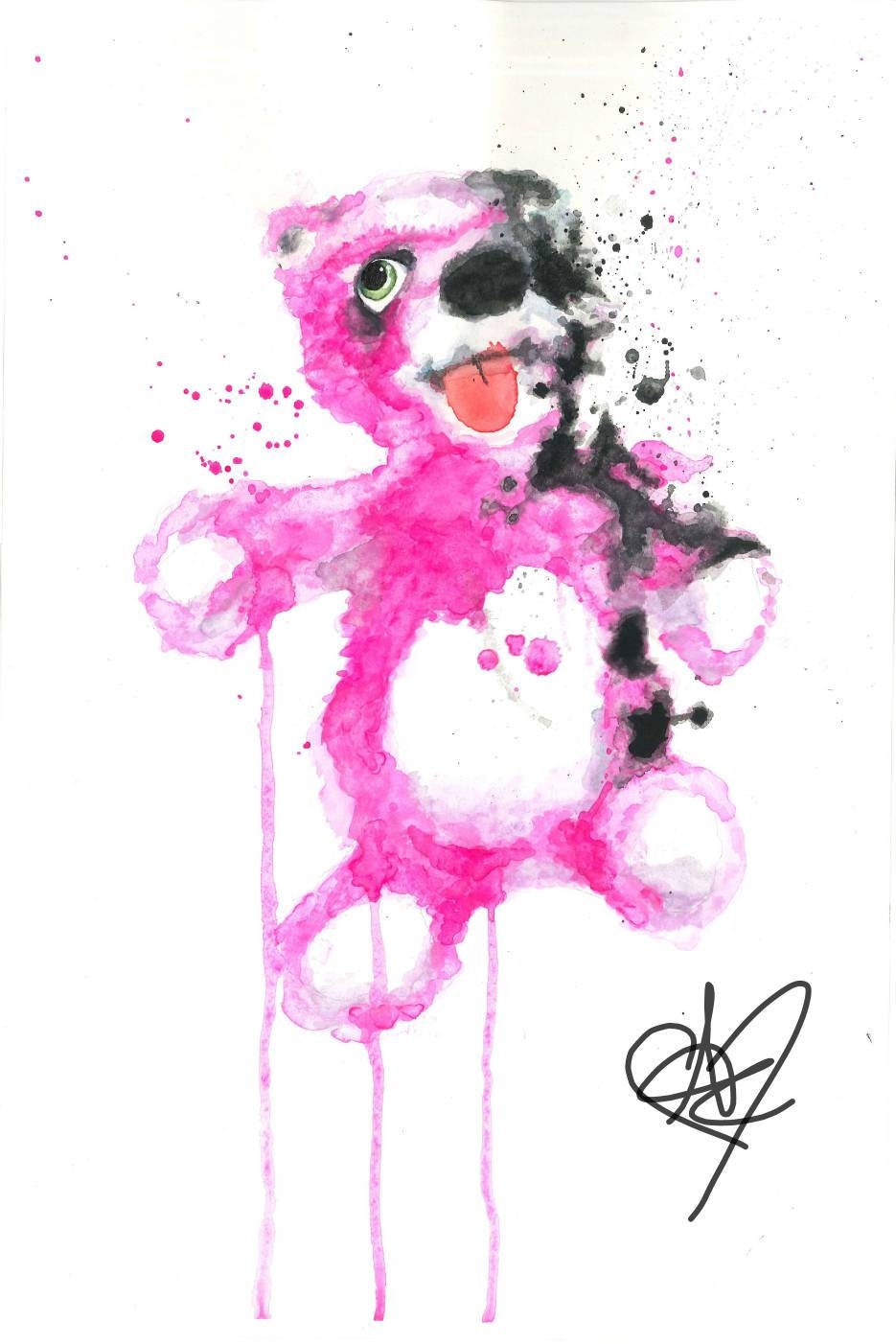 Breaking Bad Inspired Pink Bear Watercolor Painting Art Print | Etsy