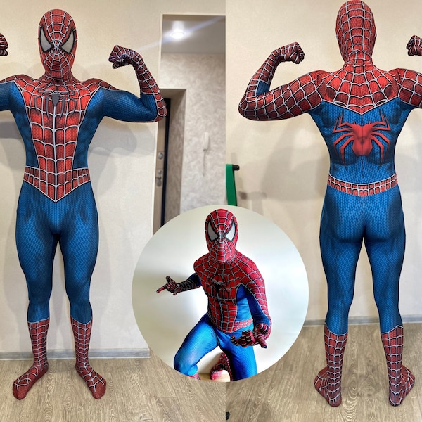 Adult Classic Spiderman Costume Etsy