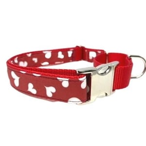 Valentines Day Heart Buckle Martingale Dog Collar, Girl, Red, Heart,  Cute, Personalized, Engraved, Custom, Love, Pet Collar