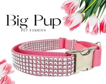 Rhinestone, Buckle, Martingale, Dog Collar, Light Pink, Sparkle, Bedazzled, Girl Dog, Wedding Collar, Personalized, Engraved, Custom