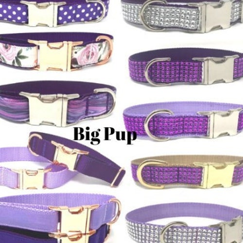 Hot Pink Rhinestone Custom Dog Collar Girl Personalized Etsy