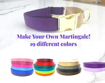 19 Colors, Make Your Own, Custom, Custom, Buckle Martingale Dog Collar, Girl, Personalized, Engraved, Cute, Designer, Puppy, Greyhound,