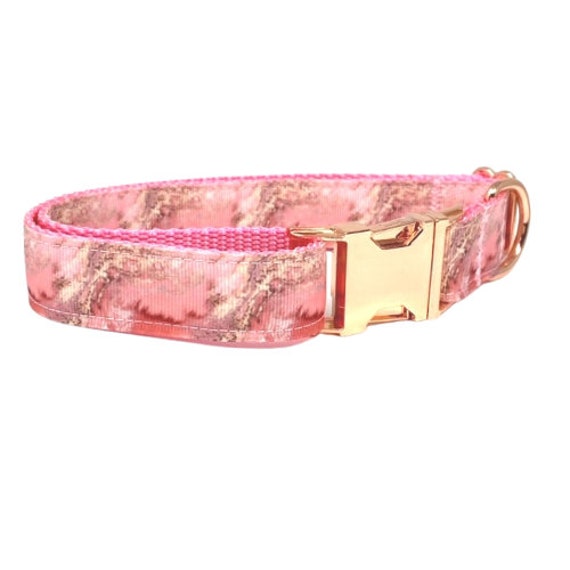 Rose Gold, Dog Collar, Pink, Marble, Collar Girl, Personalized, Custom Engraved, Cat Puppy Small