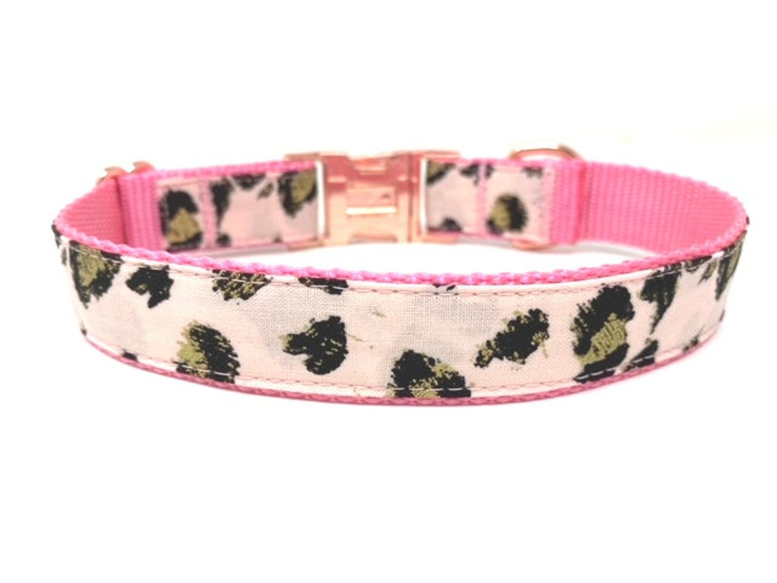 Pink Dog Collar Leopard Print Cute Dog Girl Dog Collar Etsy