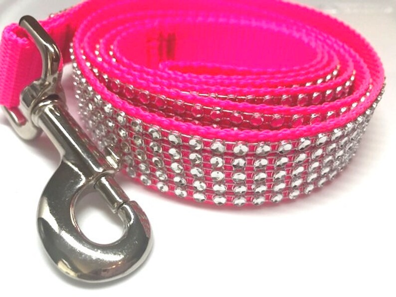 Hot Pink Rhinestone Custom Dog Collar Girl Personalized Etsy