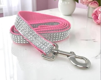 Fancy, Light Pink, Rhinestone, Glitter, Glam, Bling, Sparkly, 5 Foot Dog Leash, Girls, Female