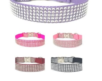 11 Color, Custom, Dog Collar, Girl, Pink, Personalize, Engrave, Cute, Designer, Puppy, Cat, Pet, Small, Medium, Large, Bling, Sparkle, Fancy