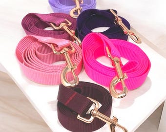 Dog Leash, 10 Color Options, Pink, Purple, Lavender, lilac, Burgundy, Maroon, Dog Lead, 5 Foot, Rose Gold Hardware