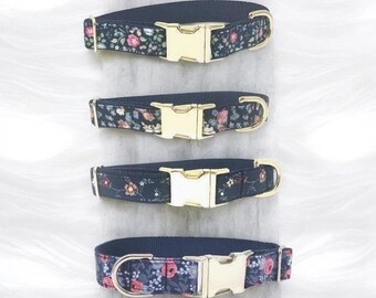 Dog Collar, Dog Collar Girl, Floral, Personalized, Custom Dog Collar, Engraved Dog Collar, Puppy Collar, Pink, Blue, Designer Dog Collar