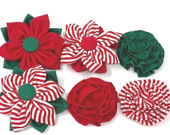 Christmas, Holiday, Red, Green, Dog Collar Flower, For Girls, Boys, Girly Dog Bow, Christmas Dog Collar Bow, dog accessories, pet, cat, pupp