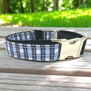 Martingale Dog Collar, W/ Buckle, Teal, Green, Boy, Plaid, Engraved, Personalized, Custom Dog Collar, Puppy Collar, Designer Collar, Big Pup