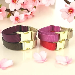 Martingale, Hundehalsband, mit Schnalle, Rot, Braun, Burgund, Himbeere, Rose, Gold, Mädchen, Jungen, Personalisieren, Gravieren, Windhund, Individuell