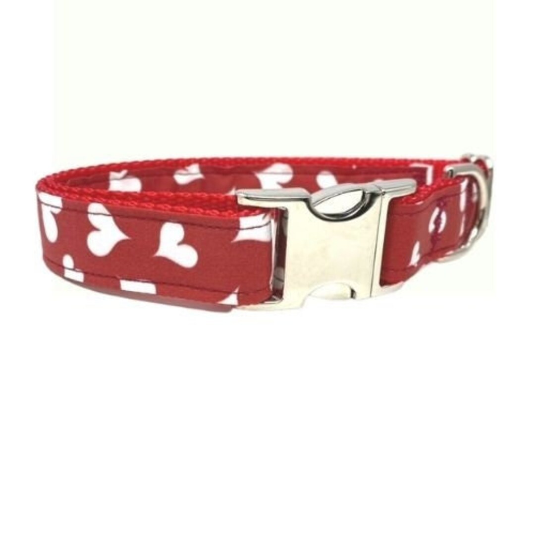 Valentines Day Heart Dog Collar Girl Red Heart Cute Etsy