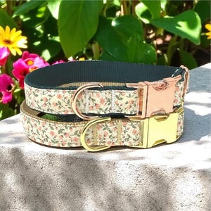 Hundehalsband mit Roségold oder Gold Metallschnalle, Rosa, Grün, für Mädchen, weiblich, personalisiert, graviert