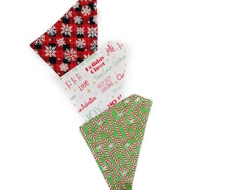 Christmas Collar Bandanas Green, Red, white, plaid, dog bandana, dog scarf