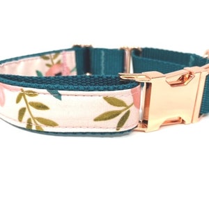 Custom, Buckle Martingale Dog Collar, Pink, Green, Floral, Girl, Big Pup Pet Fashion, Designer, Fabric, Fashion, Summer, Spring, Cute, Small