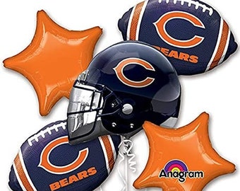 Chicago Bears Anagram Balloon Bouquet W/ Free Shipping Birthday Party Decorations Football Sports