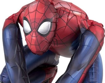 Sitting Spiderman Air-Fill Only 15'' Anagram Balloon W/ Free Shipping Birthday Party Decorations