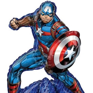 Captain America Air-Fill Only 26&#39;&#39; Anagram Balloon W/ Free Shipping Birthday Party Decorations