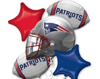 New England Patriots Anagram Balloon Bouquet W/ Free Shipping Birthday Party Decorations Football Sports