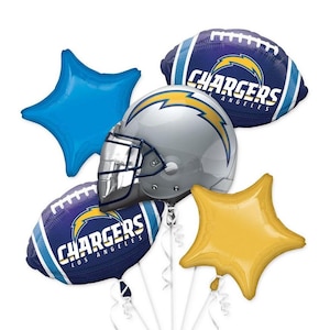 Los Angeles Chargers Anagram Balloon Bouquet W/ Free Shipping Birthday Party Decorations Football Sports