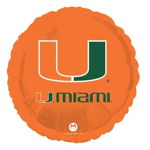 University of Miami 18&#39;&#39; Balloon College Sports W/ Free Shipping Birthday Party Decorations