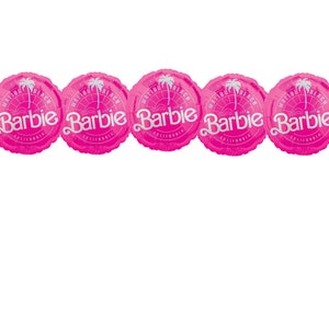 Set Of 5 Barbie 18&#39;&#39; Anagram Balloon W/ Free Shipping Barbie Balloon Malibu Beach Barbie Hot Pink Mylar Balloon Barbie Foil Balloon Bouquets