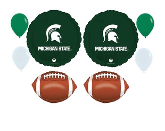 Ramo de globos de fútbol americano de Michigan State, decoraciones para fiestas deportivas universitarias