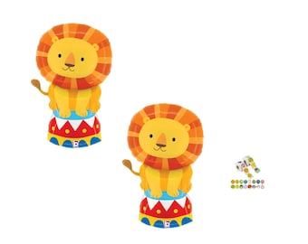 Set di 2 palloncini da 29'' a forma di leone da circo, decorazioni per feste di compleanno, animali
