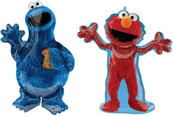 Set of 2 Cookie Monster 35'' & Elmo 32'' Balloons W/ Free Shipping Birthday  Party Decorations Sesame Street 