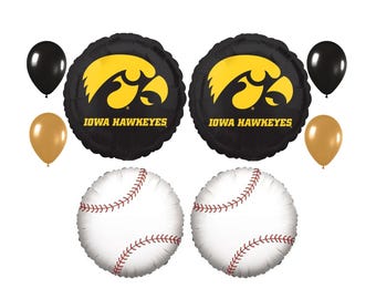 University of Iowa Hawkeyes Baseball Balloon Bouquet College Sports Party Decorations