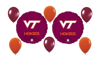 Ramo de globos de Virginia Tech para deportes universitarios con envío gratis y decoraciones para fiestas de cumpleaños.