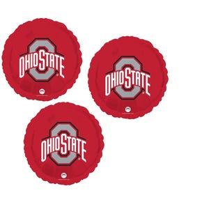 Set Of 3 Ohio State 18&#39;&#39; Balloons College Sports W/ Free Shipping Birthday Party Decorations