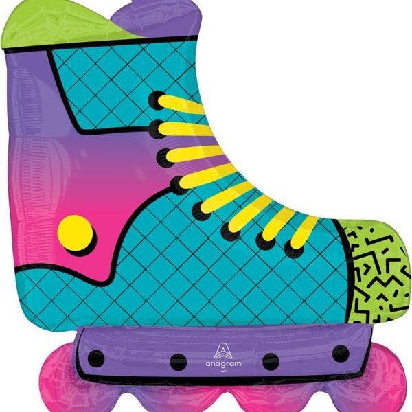 90s Party Inline Skate 27'' Anagram Balloon W/ Free Shipping Birthday Party Decorations Roller Skating Party