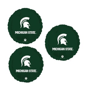 Set Of 3 Michigan State 18&#39;&#39; Balloons College Sports W/ Free Shipping Birthday Party Decorations